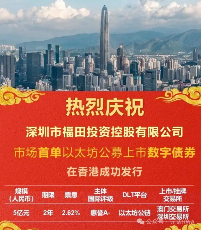 深圳“王炸”！国企带头，全球首发以太坊RWA数字债券，一个万亿赛道开启了！